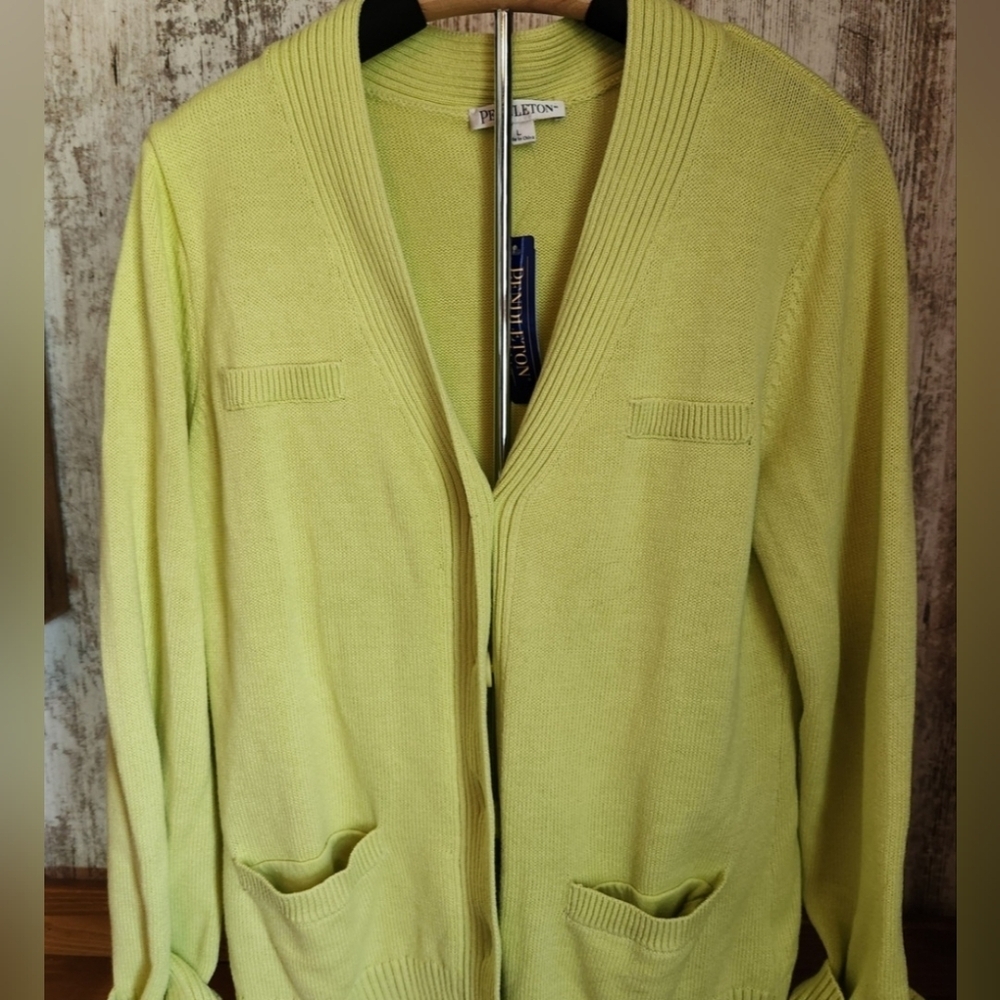Pendleton Lime Green Cardigan